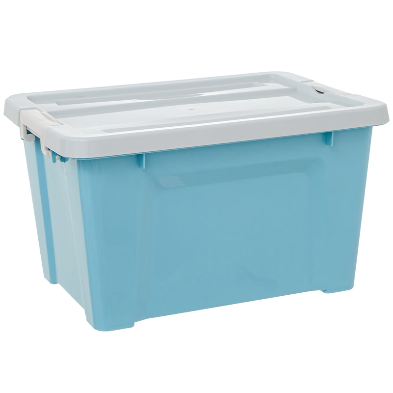 Qingye Mu Plastic Storage Box for Clothes, 16L Blue, 1 Piece, without Wheels