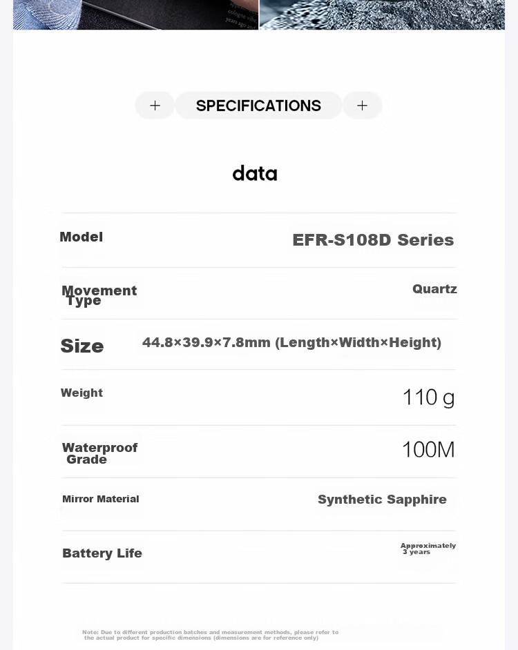 CASIO Men's Watch, EDIFICE Fashion Casual Quartz Watch for Exams, Japanese And Korean Style, Gift for Boyfriend, EFR-S108D 7