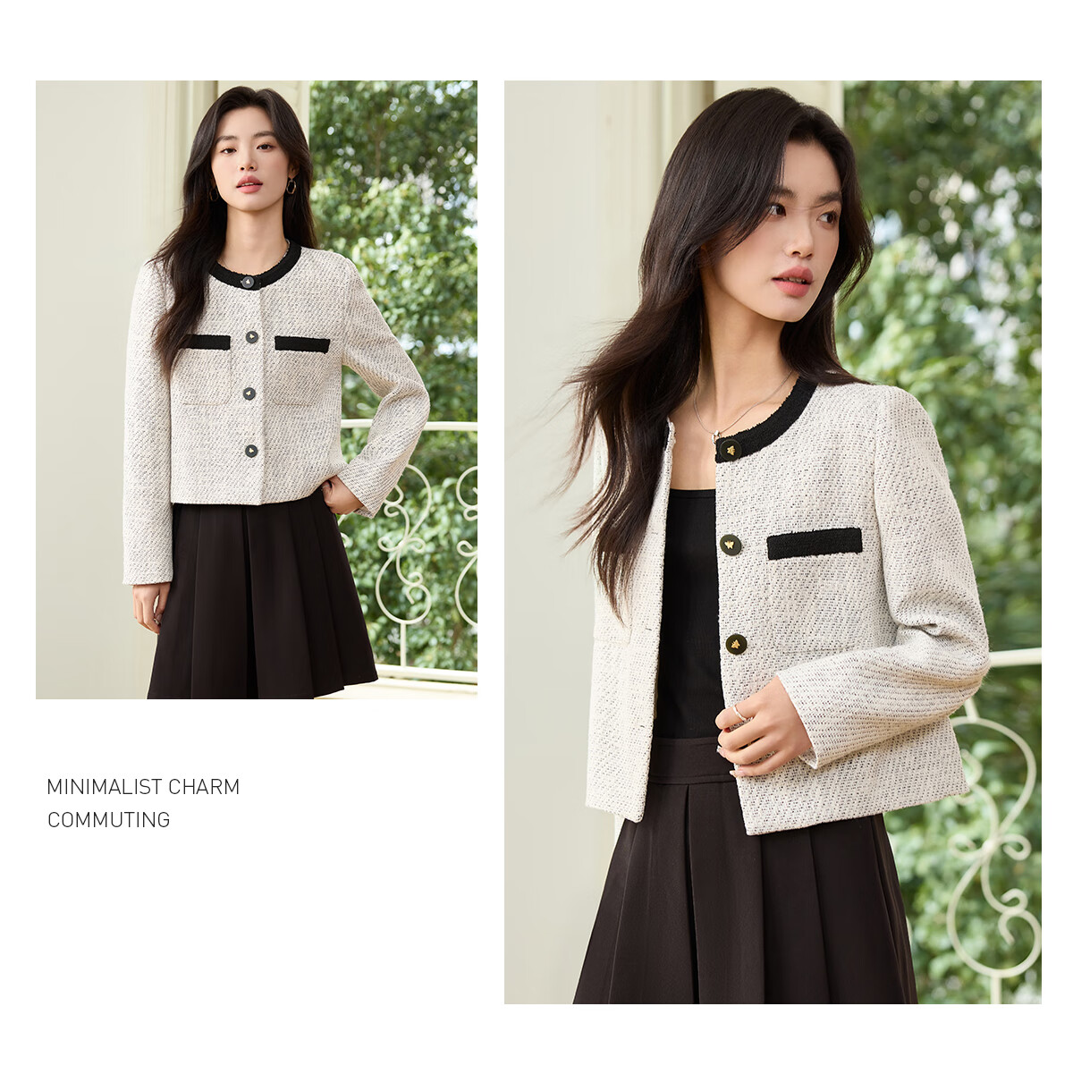 Taxiang Xiaoxiang Style Women's Jacket for Spring And Autumn, Petite Women's Outerwear, Versatile Short Cardigan Coat T51D020 10
