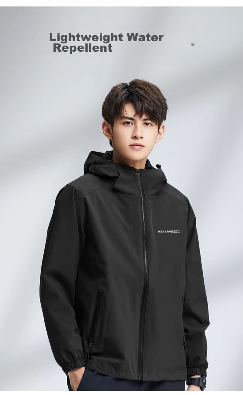 Huili Men's Hooded Printed Jacket, Autumn Fashion Casual Versatile Outerwear for Me 2