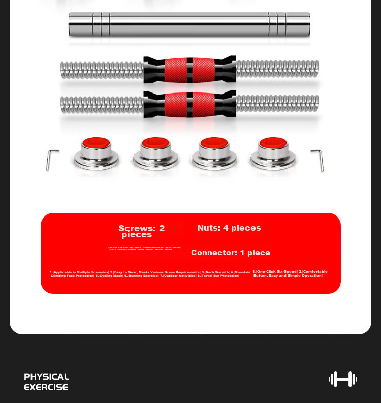 Chengyue Electroplated Dumbbell And Barbell Set, 30kg, Adjustable And Detachable Fitness Equipment for Men And Women, CY-160 Model 22