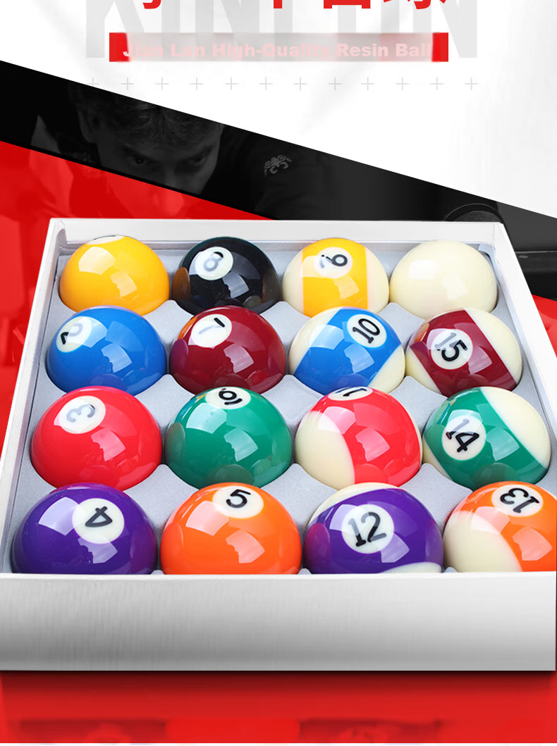 JEEANLEAN Billiard Table, Black Eight And Trick Shot Training Balls, Crystal Balls, Standard Large Size Pool Table Accessories, 57.2mm 4