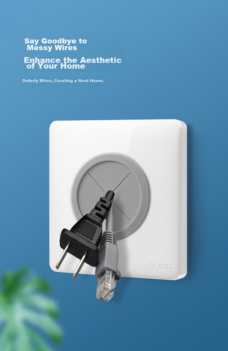 BULL Blank Panel G28 Series, Empty Board with Wire Holes, Switch Socket TV Background Wall Covering Hole Concealer, Inlet And Outlet Holes, G28B104, Pearl White 2