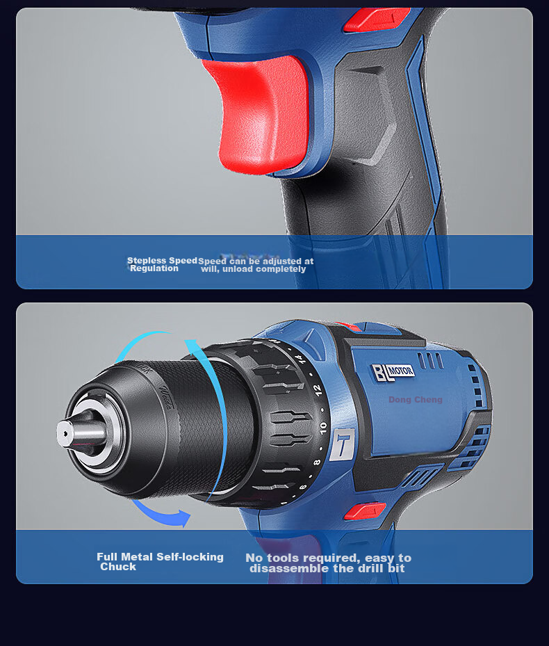 Dongcheng 20V Brushless Impact Drill, Electric Drill, Wrench, Four-In Lithium Battery Hammer Drill, Angle Grinder, Cutting Machine Package WCKIT18B 11