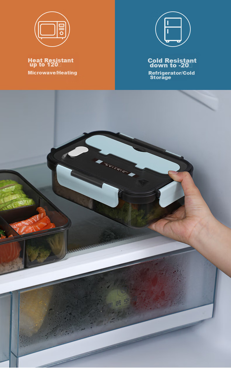PINYU Ultra-Light Glass Lunch Box Microwave-Safe Food Grade Sealed Container with Lid for Office Workers 9