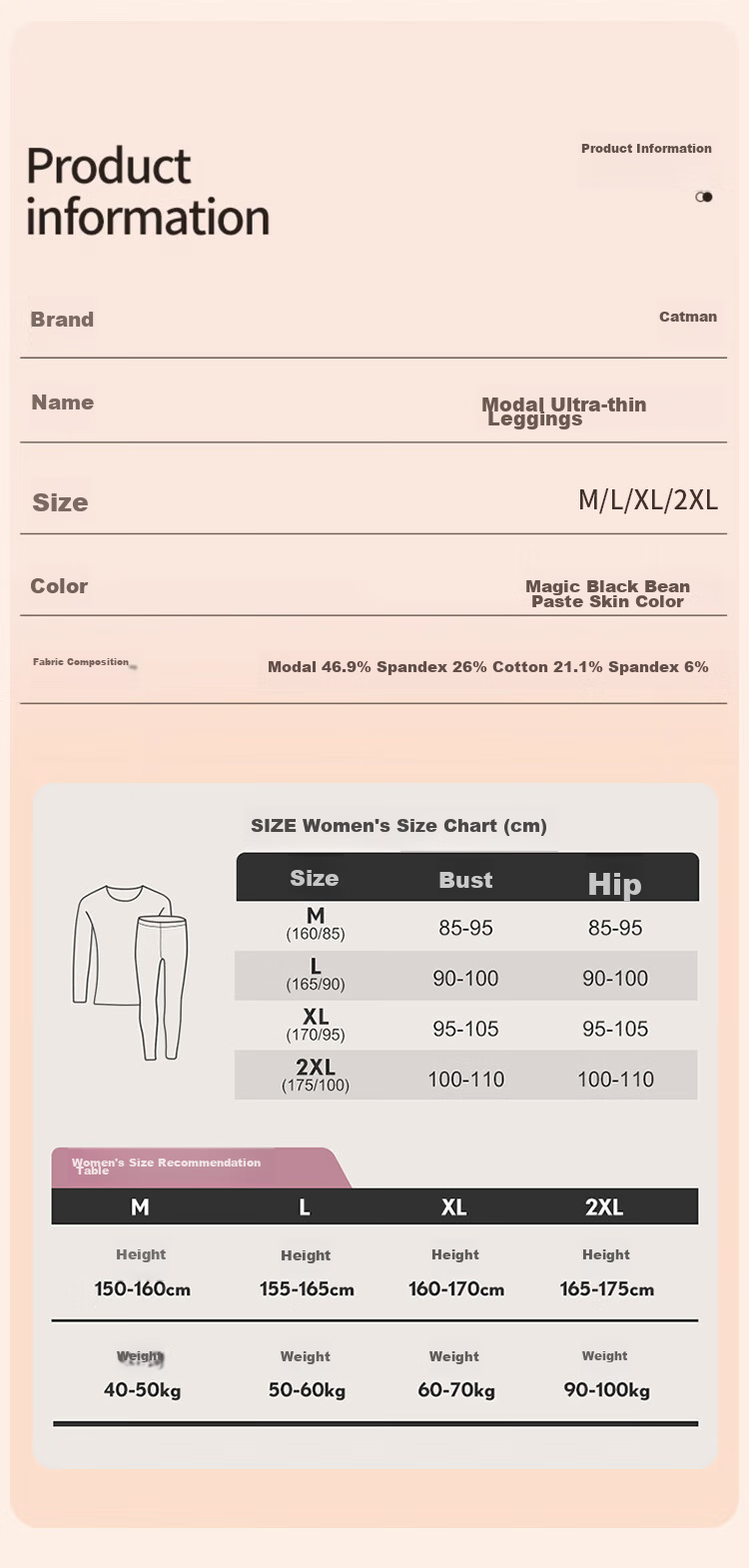 MiiOW Women's Thermal Underwear, Cotton Modal High-Waist Slim Leggings, Ultra-Thin Heat-Generating Silk Autumn Pants, New Product for 2026, Black 16