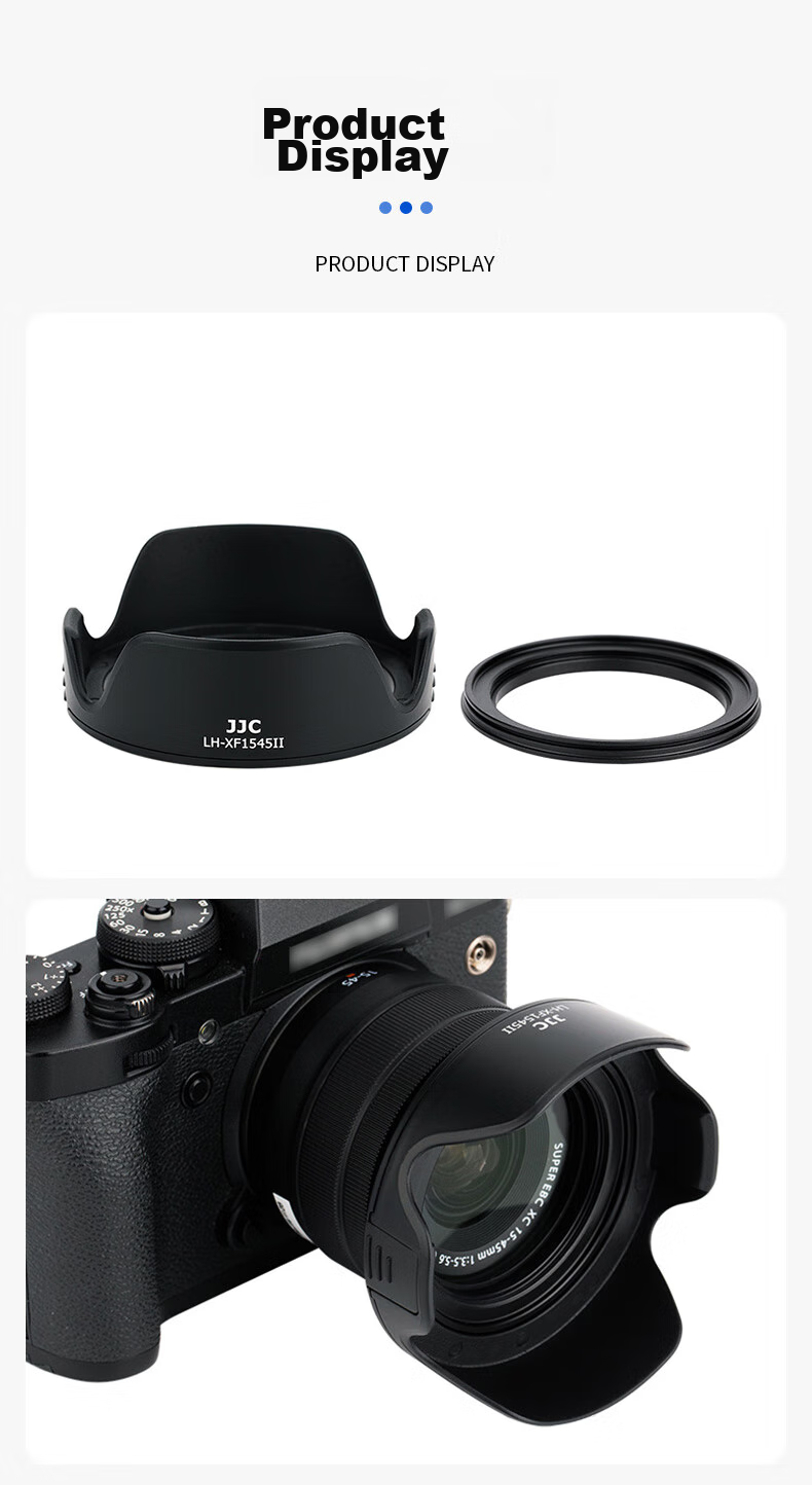JJC Lens Hood for Fuji XC 15-45/XF 18, Nikon Z 40 f2/Z 28 f2.8 Lenses, Canon EF 40 Mirrorless Camera Accessory 52mm 7