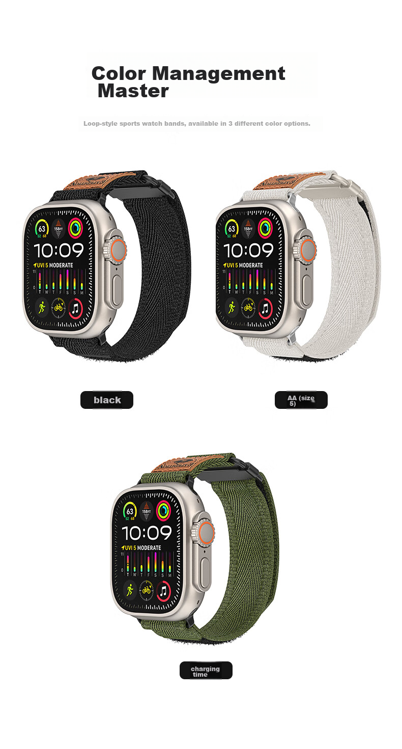 CangHua Compatible with Apple Watch Ultra 4/3 Strap, Apple Watch Ultra 2 Trail Loop Band, IWatch S12/S11/s10/9/8/se3 Braided Strap 6