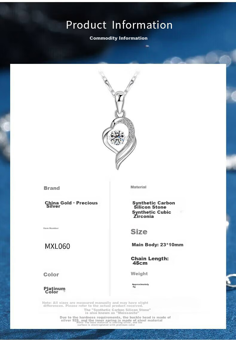 Zhenshangyin Chinese Gold Moissanite Pendant Sterling Silver Necklace for Women, New 2026 Mid-Autumn Festival Birthday Gift for Girlfriend 8