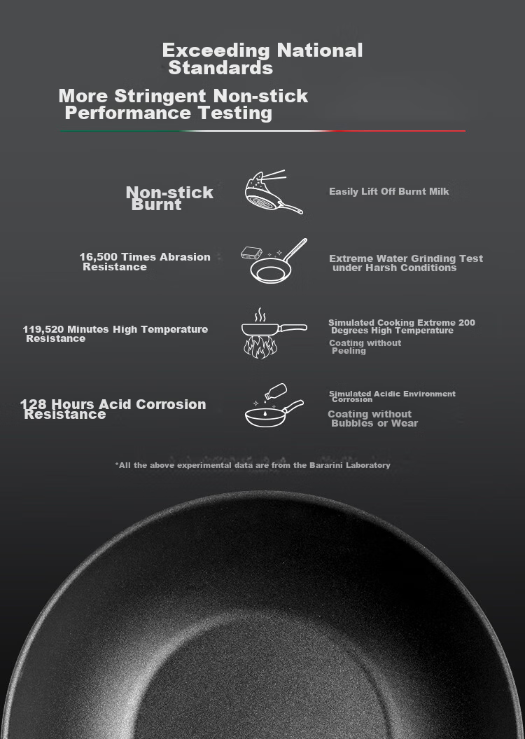 BALLARINI Italian Imported Wok, Large Diameter, Titanium-Coated Non-Stick Pan, Compatible with Induction Cookers, Venice Black, 30cm 5