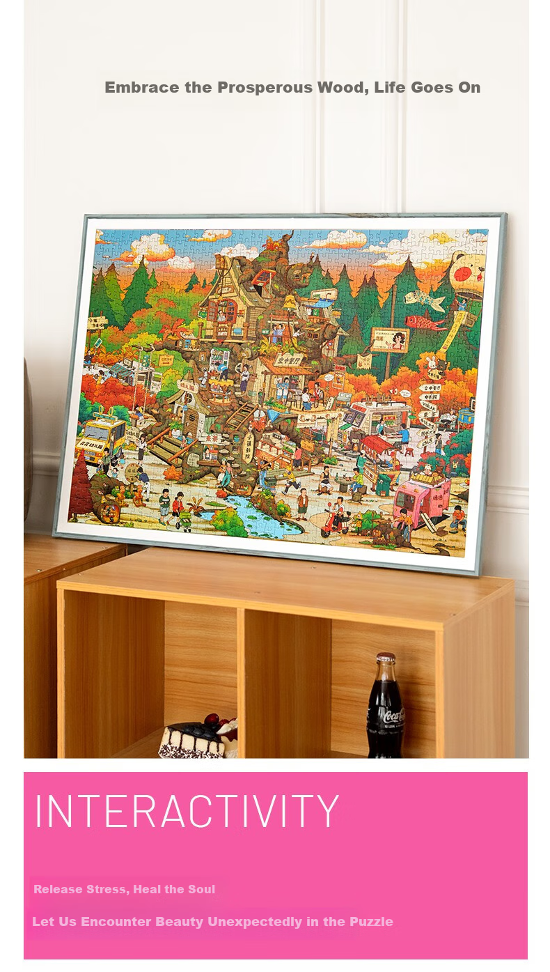 VINLAA Jigsaw Puzzle, 1000 Pieces, Large Wooden Town Design, Adult High-Difficulty Puzzle, Advanced Birthday Gift for Wome 3
