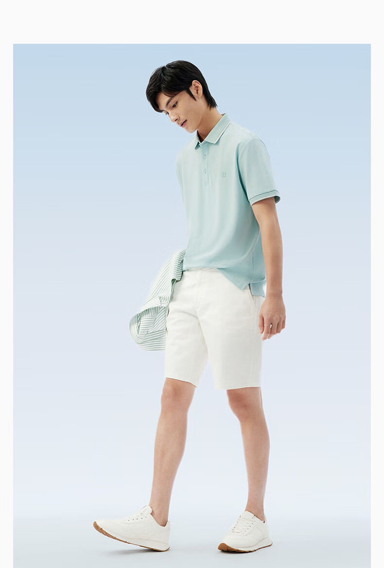 Hodo [Lin Gengxin's Style] Modal Silk Short-Sleeve Cool-Feeling Antibacterial Polo Shirt, Collared T-Shirt 19