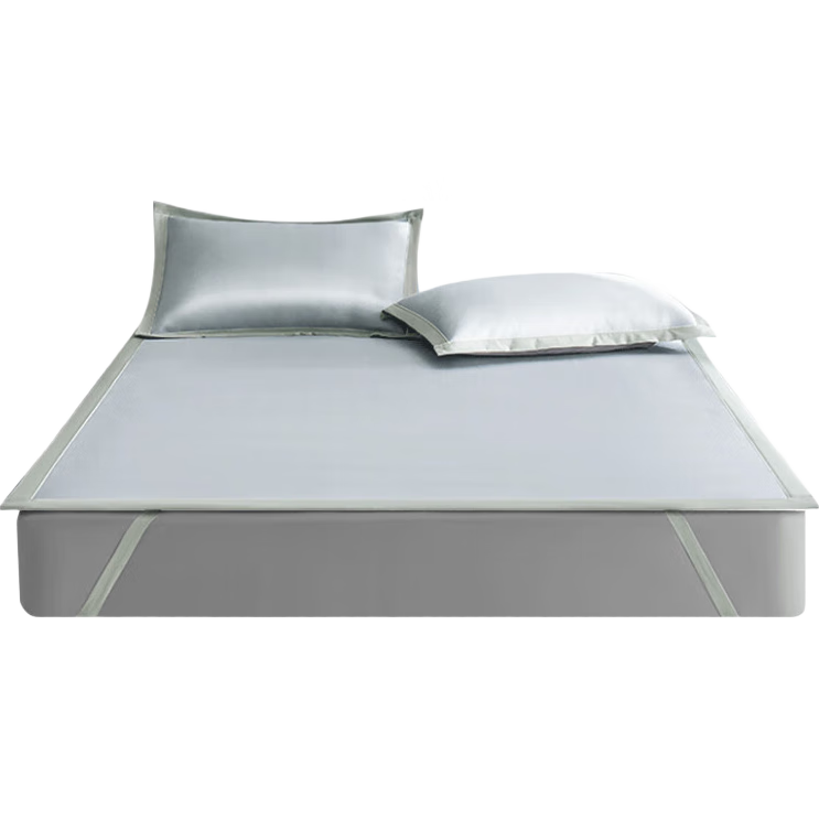 JD Jingzao 250D Milk Silk Soft Cooling Mat Ice Silk Three-Piece Set Antibacterial Class A Washable 1.8*2m Iceland Gray