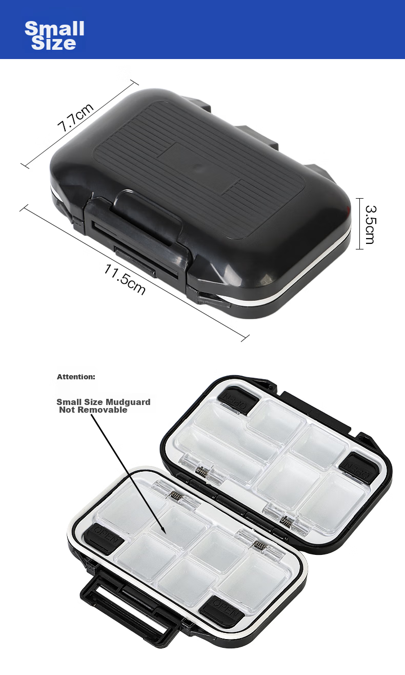 Xionghuo Portable Fishing Tackle Box, 20cm Multi-Functional Lure Box for Artificial Bait, Lead Skin, Fish Hooks, Space Beans, Figure-Eight Rings, Storage Box, Tool Box 6