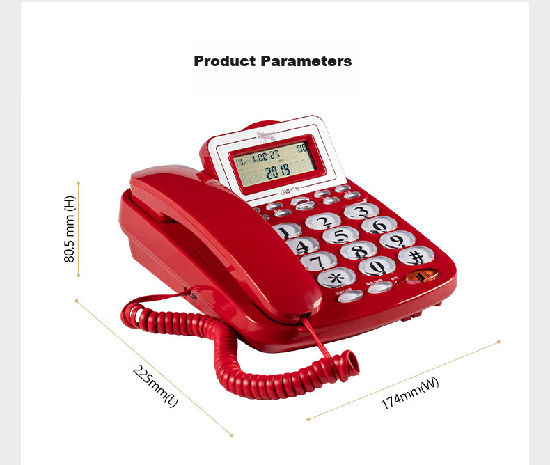 Guowei Landline Telephone, Fixed-Line Phone for Business Office And Home Use, Battery-Free Dual Interface with Caller ID, Internal Intercom, Ringtone Volume Adjustment GW17B (White) 12