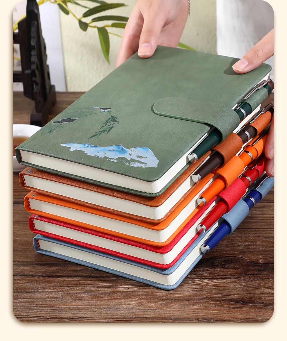 Faramon Teacher's Day Gift, National Trend Notebook Gift Box Set, Bookmark Gift Box, Chinese Style Journal A5, High-End Business Office Gift for Teachers And Classmates, Customizable Souvenir Gift, Blue 2