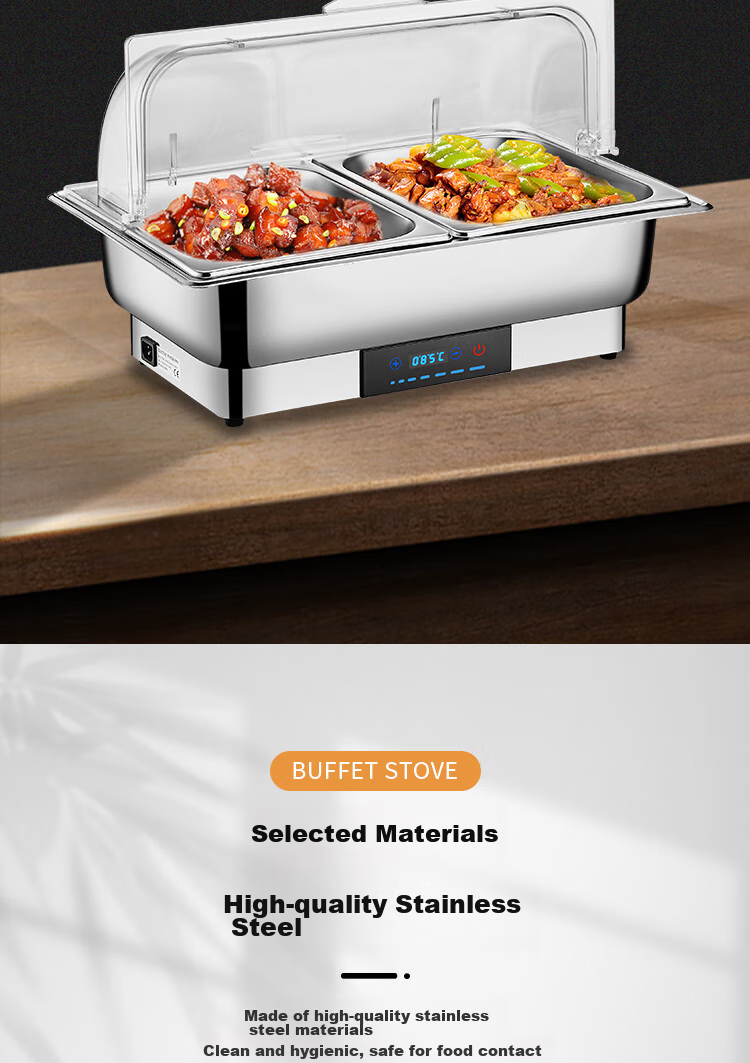 Vnash Buffet Warmer, Electric Heating, 13L Self-Service Food Warmer, Hotel And Office Smart Restaurant Breakfast Warming Station, Single Compartment 8