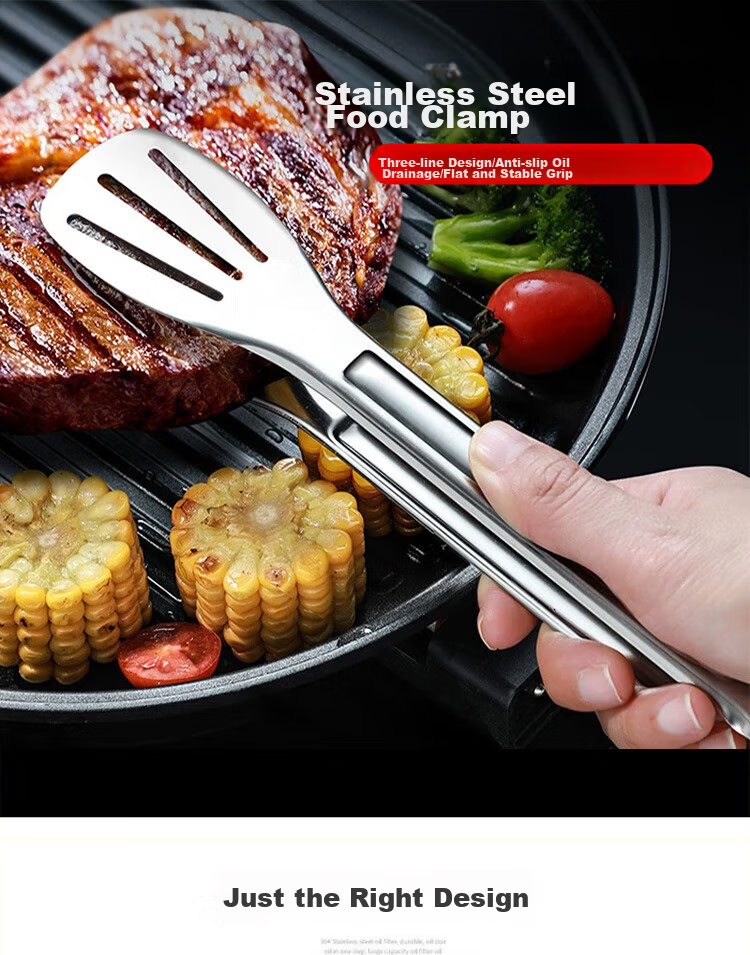 BJ Tongs Food Clamps Stainless Steel Tongs Kitchen Steak Tongs Barbecue Tongs Meat Tongs Food Clamps 1