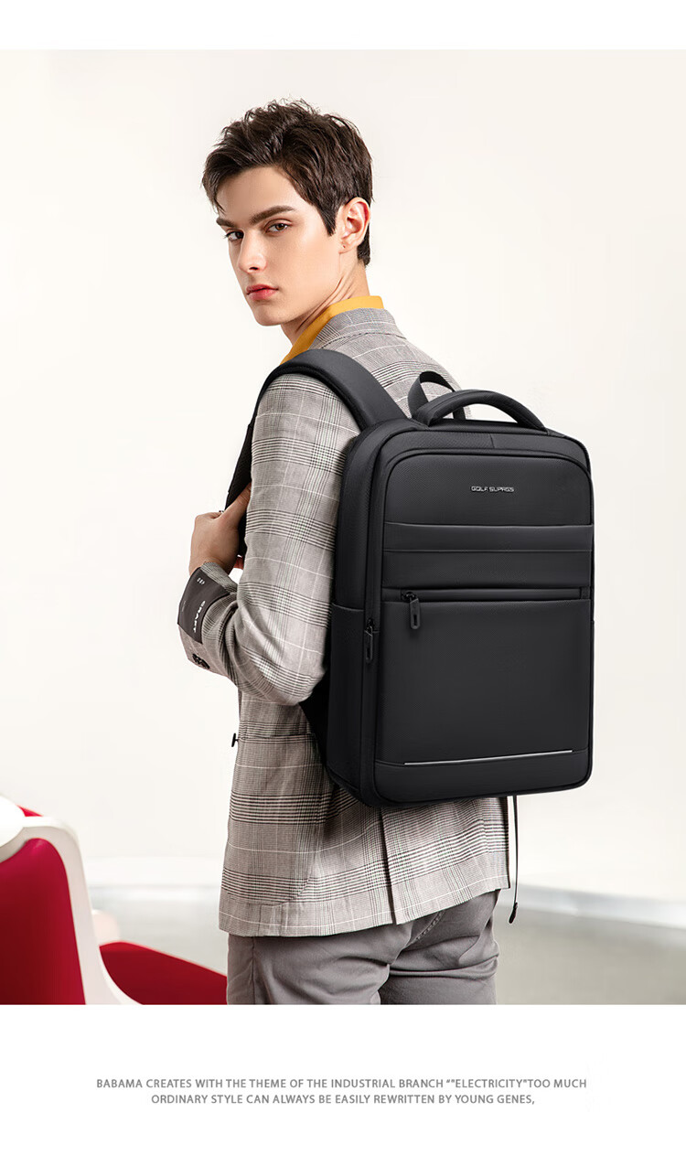 GOLF Backpack for Men, Business Laptop Bag with Multiple Compartments, 15.6/16 Inch Laptop Sleeve, USB Port, Travel Backpack 4