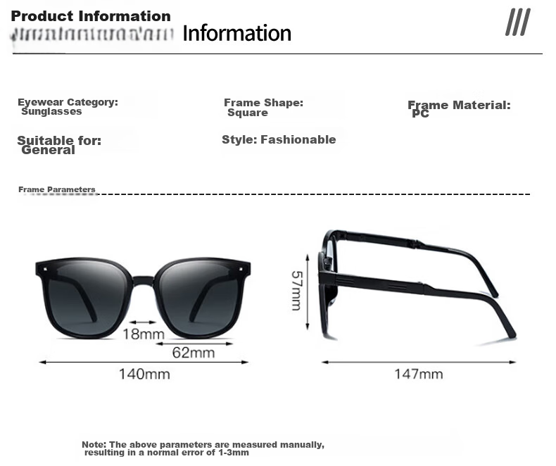HB Folding Polarized Sunglasses 341-Jazz Black, Unisex Sun Protection Portable UV-Resistant Driving Fishing Sunglasses 2