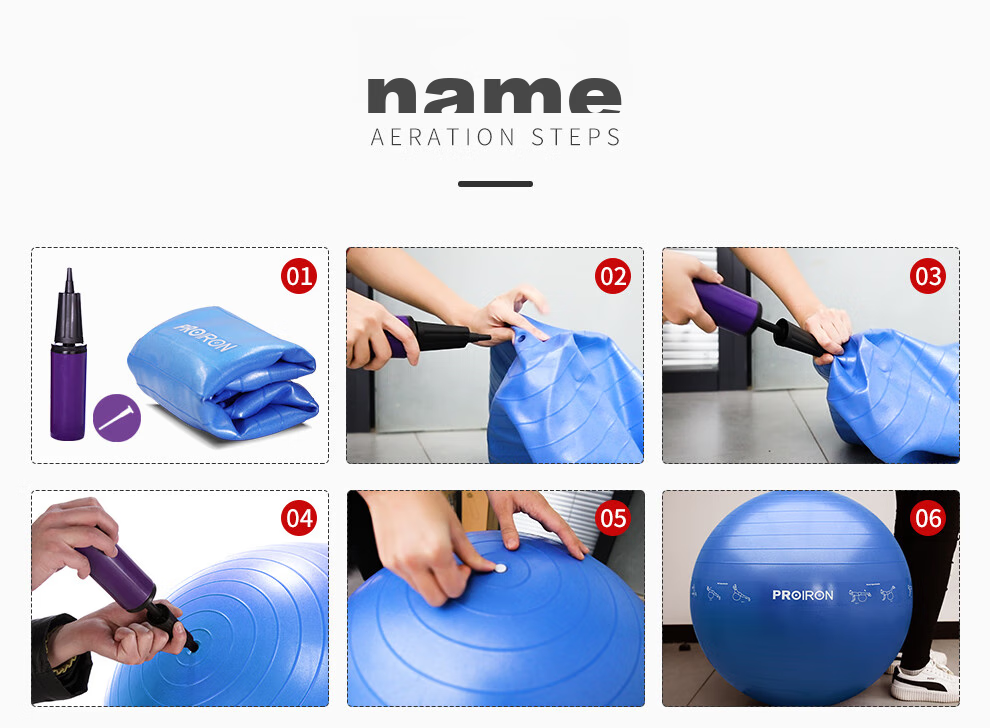 PROIRON Puli'ai Yoga Ball, Thickened Anti-Burst Fitness Ball for Adults, Large Balance Ball, 65cm Elegant Gray 11