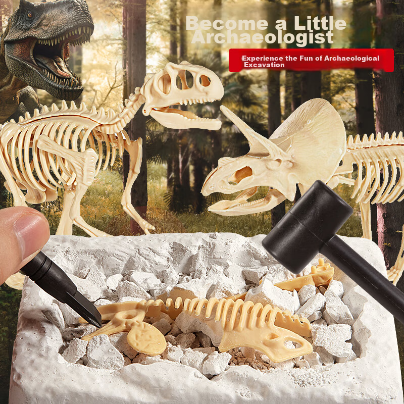 Guou Archaeological Excavation Second Grade Toy, Dinosaur Fossil Assembly Skeleton, Tyrannosaurus Rex, Birthday Gift for Boys And Girls Childre