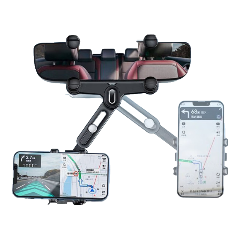 Beiteng Car Phone Holder, Rearview Mirror Mount, 720-Degree Rotation, Extendable, Car Navigation Stand, Vehicle-Mounted Bracket