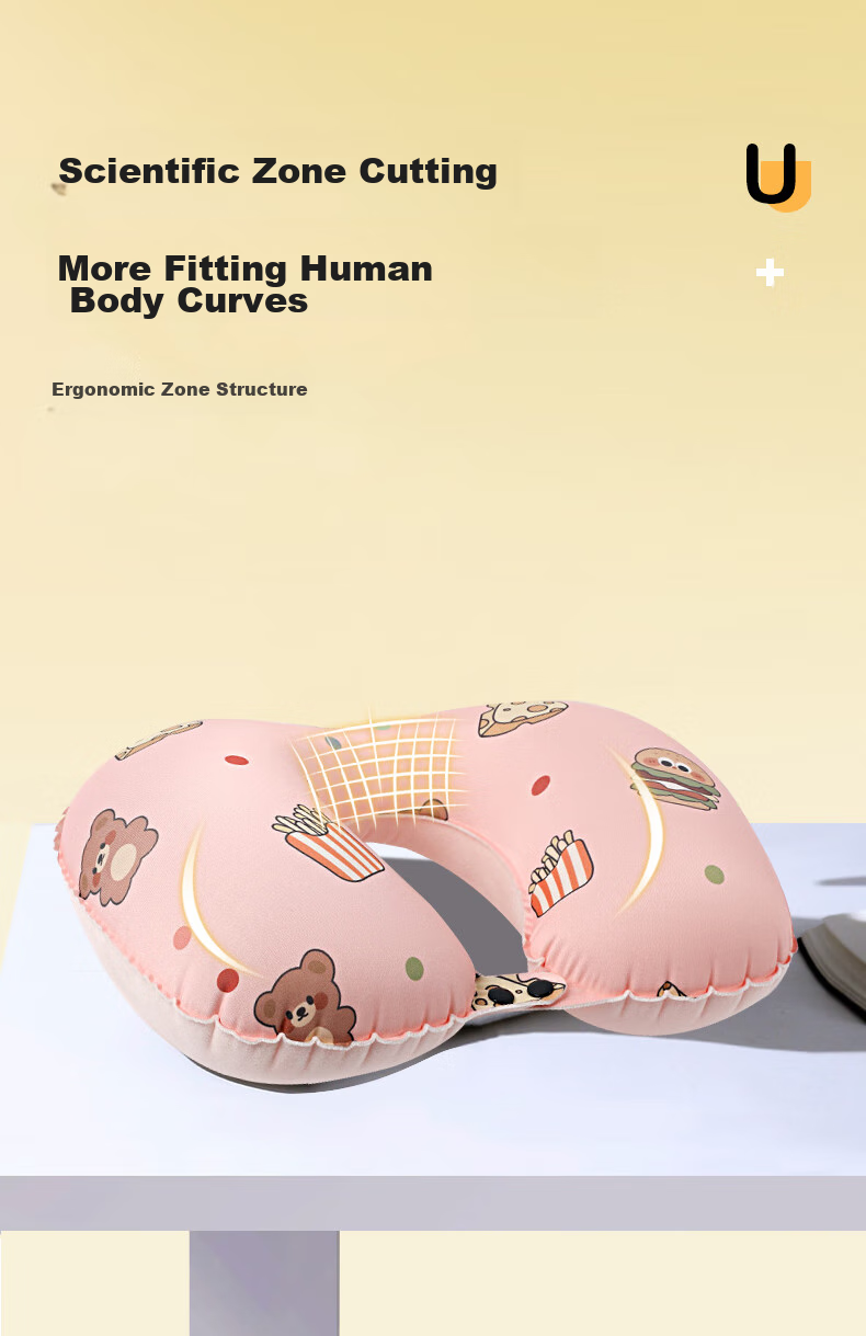 Lehuolvxing Inflatable U-Shaped Neck Pillow, Travel Portable Neck Support, Car Headrest, Airplane And High-Speed Rail Essential, Sleeping Aid 6
