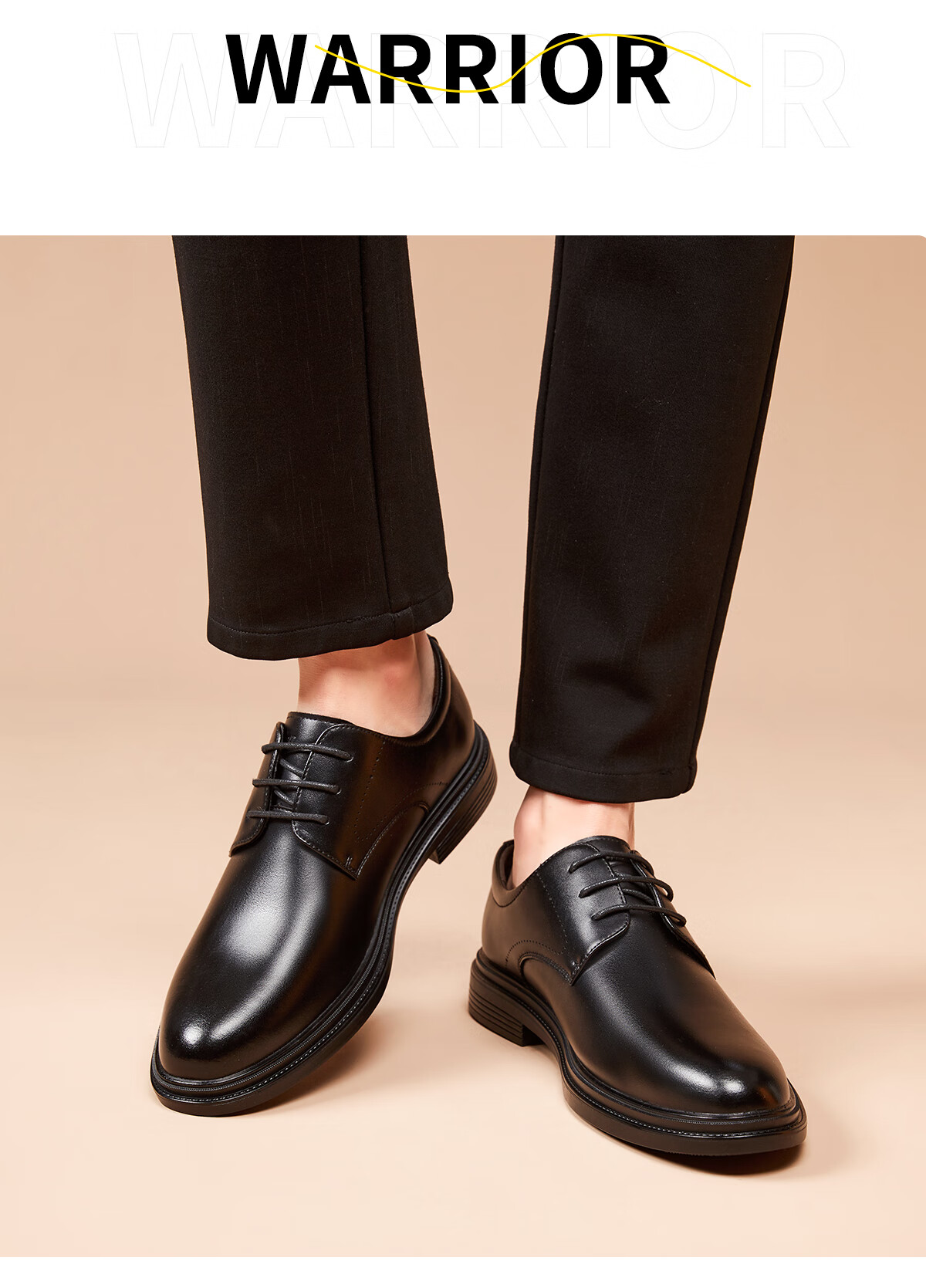 Huili Men's Shoes, Business Casual Leather Shoes, Comfortable Versatile Derby Shoes, Groom's Wedding Black Formal Shoes, Black, Size 44 6