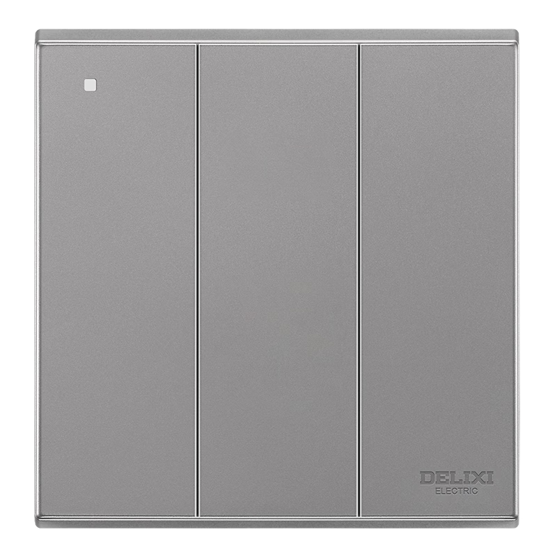 DELIXI Switch Socket Panel, 86-Type Panel, CD229, Triple Switch, Single-Control Switch, Starry Gray Large Panel