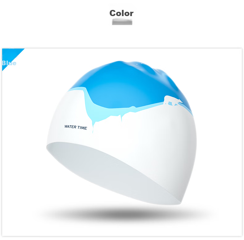 WATERTIME / Shuichuan Swimming Cap for Women, Waterproof Ear Protection, Silicone Chlorine-Resistant Professional Long Hair Large Size Non-Binding Printed Swim Cap 10