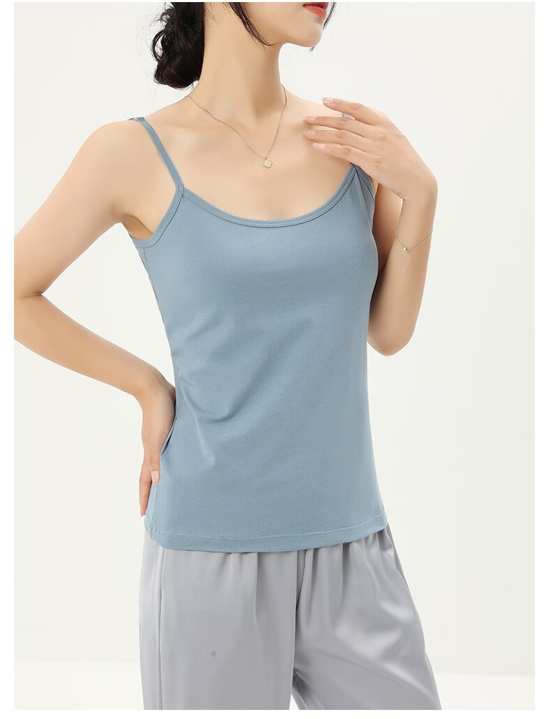 LangSha Women's Summer Camisole Tank Top, Australian Ice-Cotton Elastic Undershirt, Slim-Fit Inner Wear Or Outer Wear Base Layer, Cherry Blossom Pink, M 10