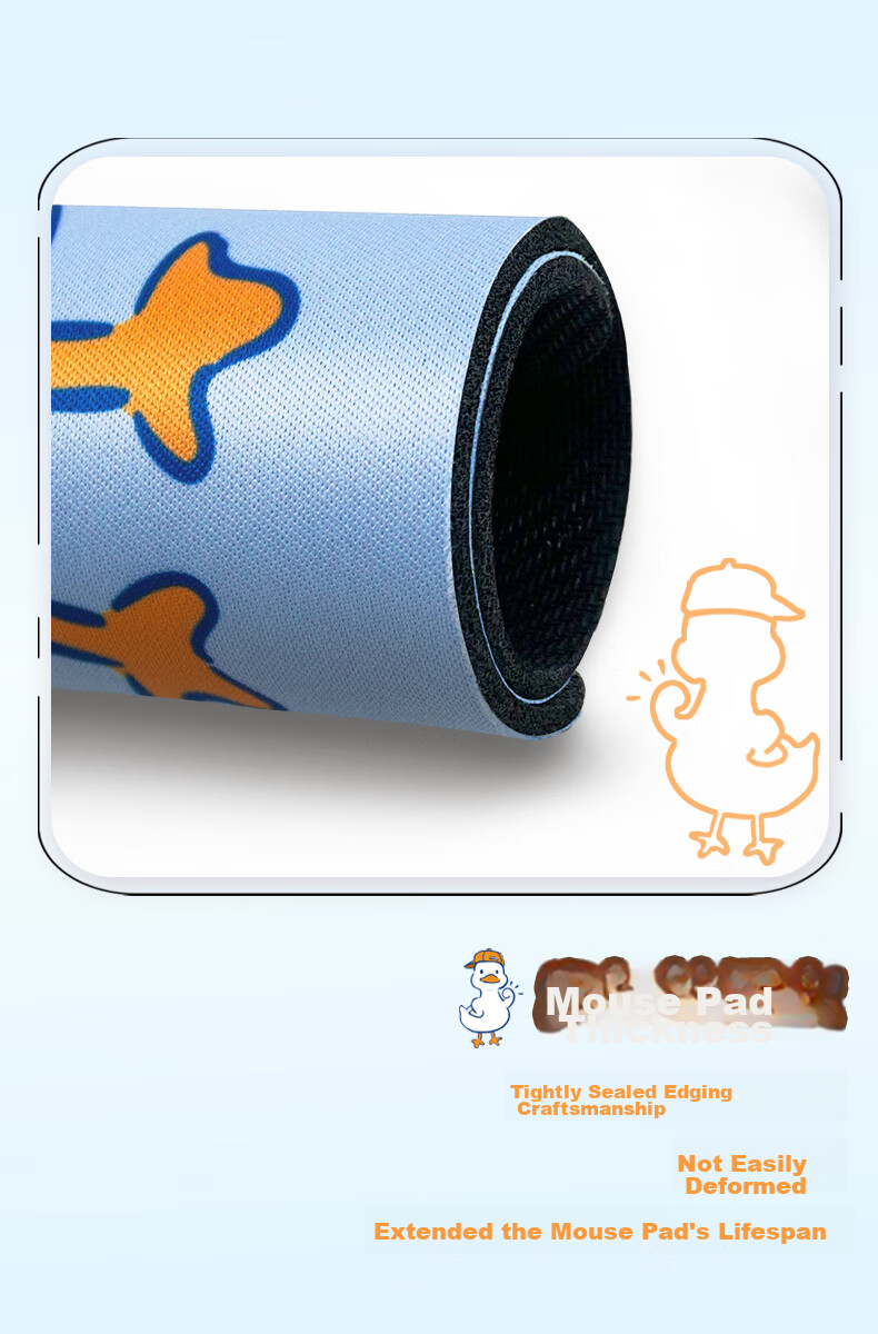 EXCO Work Hard Mouse Pad, Small Size for Girls, Anime Fans, Mini Lockable Edge, Cute Cartoon Design, Laptop Desk Pad, Washable, Add-On Item, 9441 6