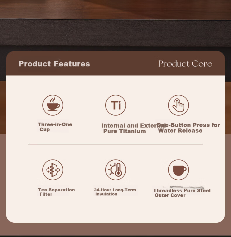 BEMEGA Pure Titanium Insulated Mug for Women And Men, Stylish 2025 New Model Sold by JD, Titanium Cup with Tea Infuser And Water Separatio 2