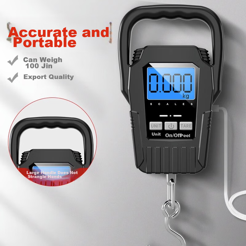Kaifeng High-Precision Handheld Electronic Scale, Hook Scale for Home Use, 50kg Capacity, Small Portable Express Scale, Small Spring Scale
