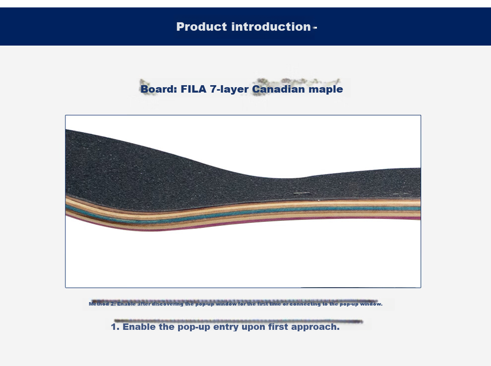 FILA Skateboard for Professional Men And Women, Teenagers, Adults, Beginners, Four-Wheel Cruising, Double-Kick Skateboard, Blue Classic 5