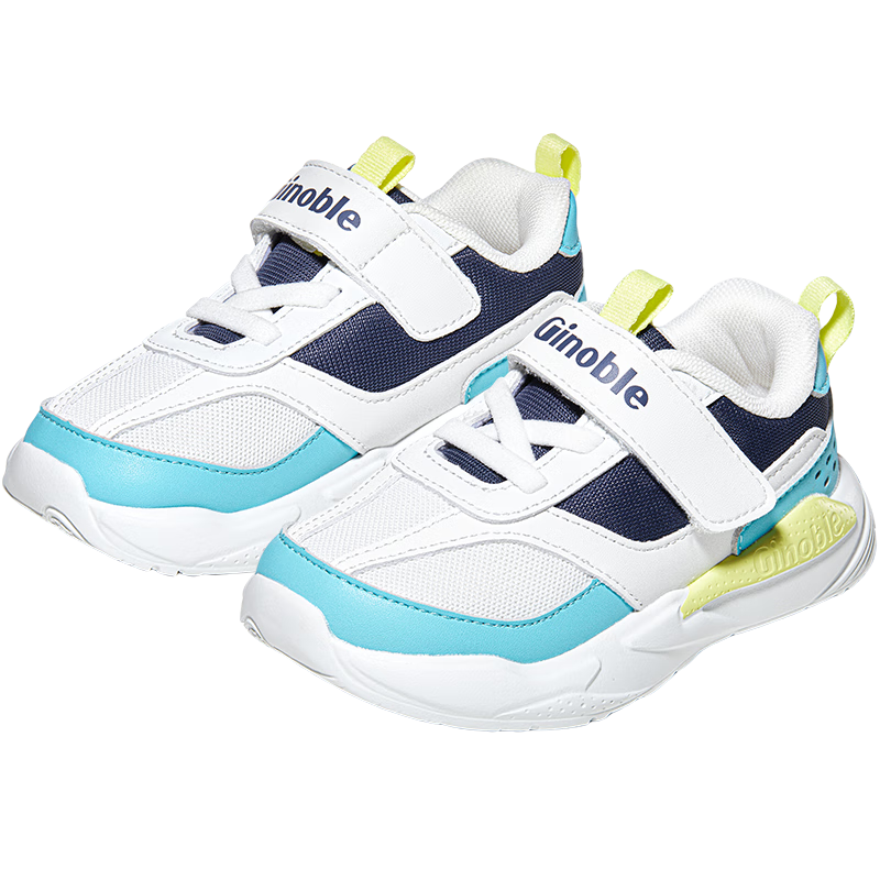 Ginoble Toddler Shoes for 18 Months to 5 Years Old Boys And Girls, Retro Trendy Children's Shoes, Spring 2025 GW1696 Bright White/Night Shadow Blue