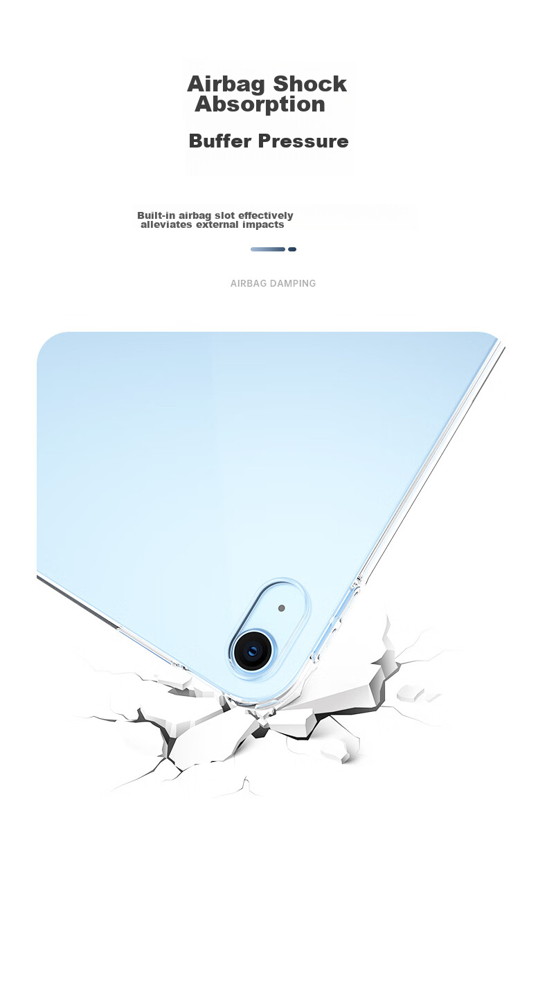 BIAZE IPad 11/10 Case Compatible with 2025/22 A16 Chip Apple Tablet, 11-Inch Protective Cover, TPU Material, Transparent, Slim, Shockproof PB365-Transparent White 6