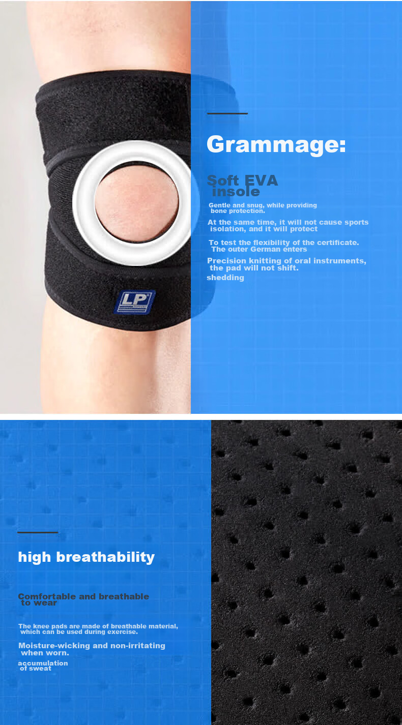 LP 788CN Breathable Upgraded Sports Knee Pads for Running, Badminton, Cycling, Meniscus Protection, Large Size, Two Pieces 9