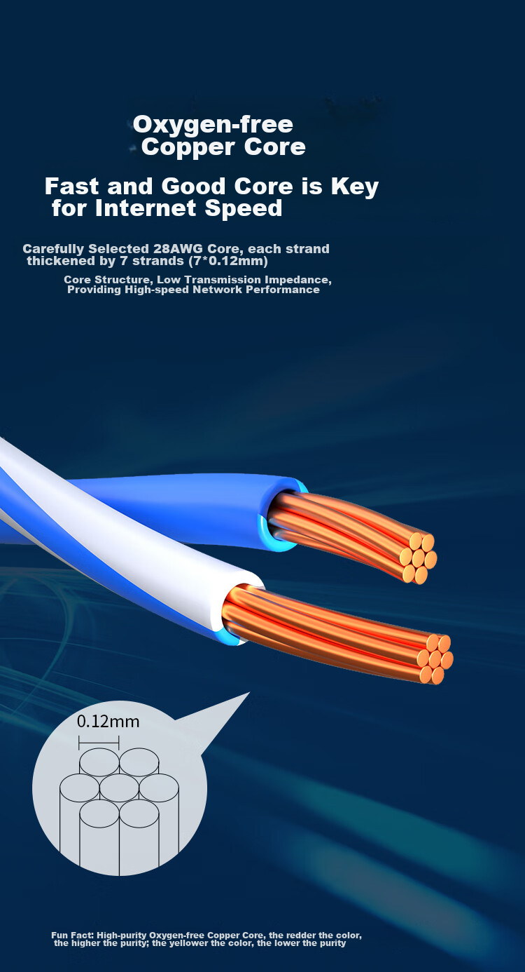 HAILE, Category 5e Pure Copper Twisted Pair Cable, Network Patch Cord HT-220H 8-Core Oxygen-Free Copper Core, Unshielded, Cable, Black 2 Meters 4