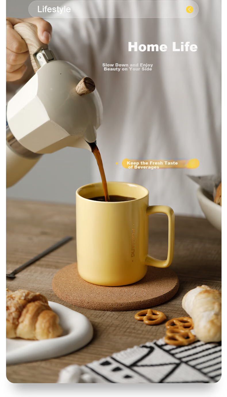 Fuguang Large Capacity Ceramic Mug, Gift Water Cup, Office Coffee Cup, Milk Cup, Breakfast Cup 11