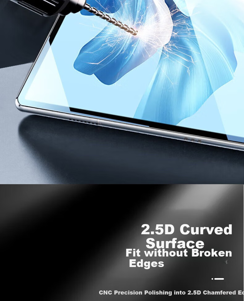ESCASE Tempered Glass Screen Protector for Huawei MateBook E Go 2022 Model, 12.35-Inch Shatterproof Screen Protection Film, HD Full Glass Film, ES16 Transparent 6