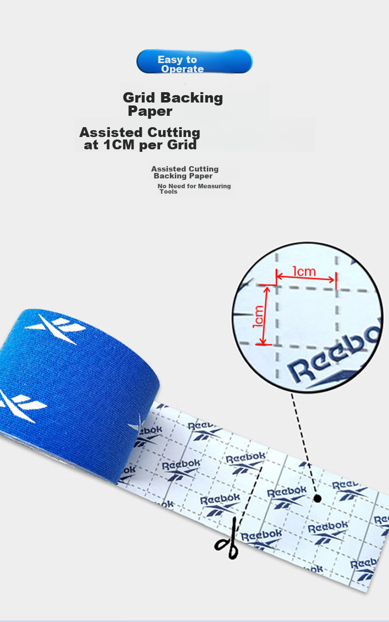 Reebok Muscle Tape, Sports Kinesiology Tape, Knee Support Bandage, Sprain Muscle Inner Tape, Self-Adhesive Elastic Muscle Soreness Patch 11