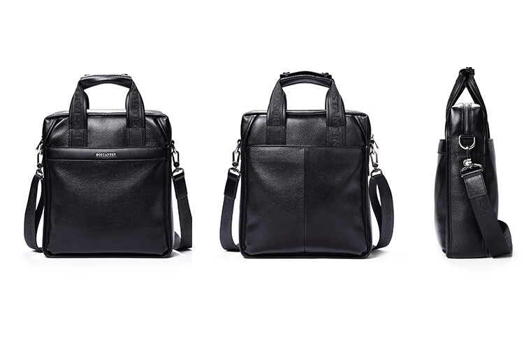 BOSTANTEN Men's Shoulder Crossbody Bag, Trendy Student Backpack, Large Capacity Multifunctional Handbag, Top-Grain Leather Briefcase 26