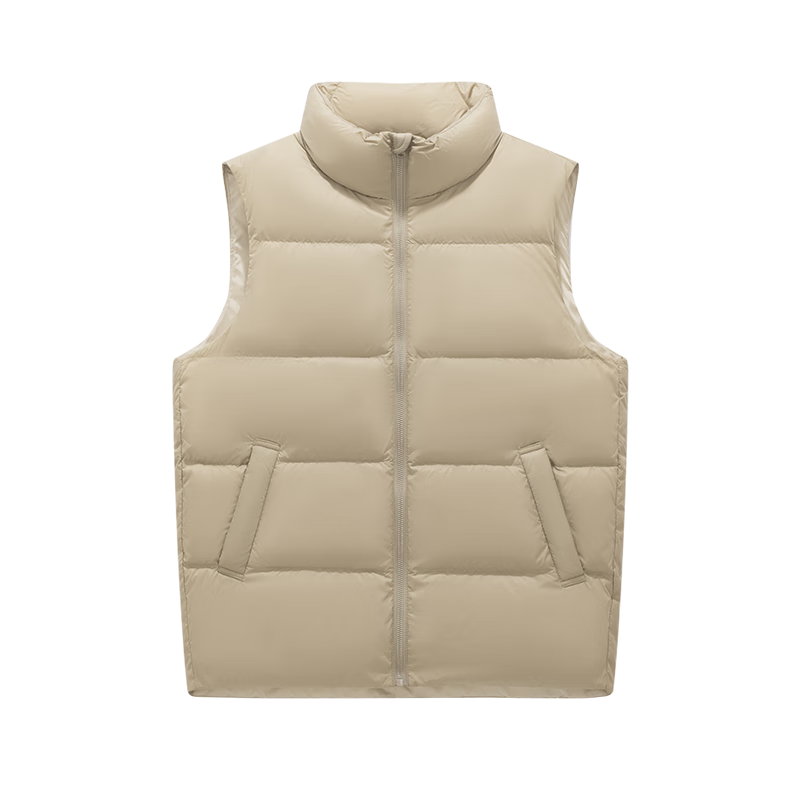 SNOWFLYING Women's Down Jacket 2025 Winter Short Loose Vest Lightweight Beige XL