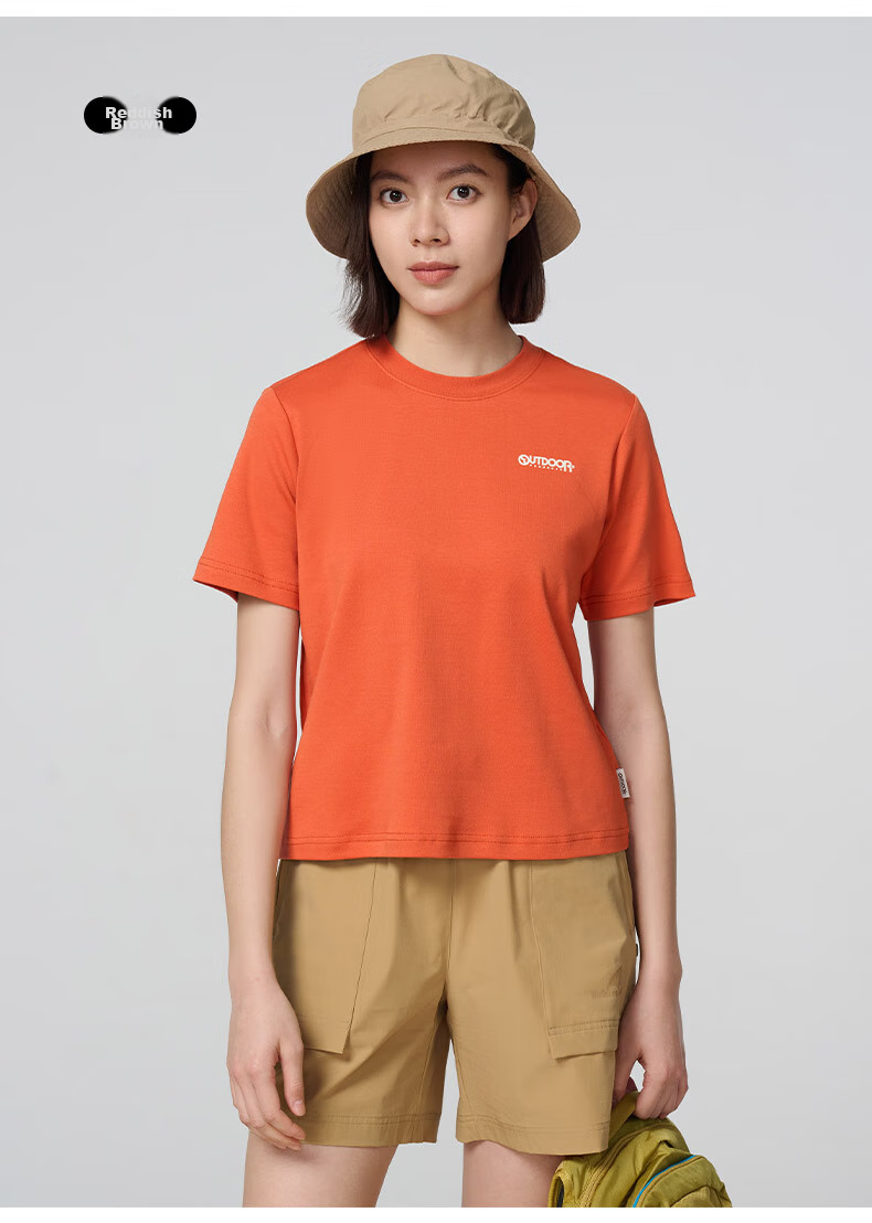 OUTDOOR PRODUCTS Women's Pure Cotton T-Shirt Spring Summer 2026 Breathable Couple Short Sleeve Light Spring Dopamine Rainbow T-Shirt OFTX422461 11