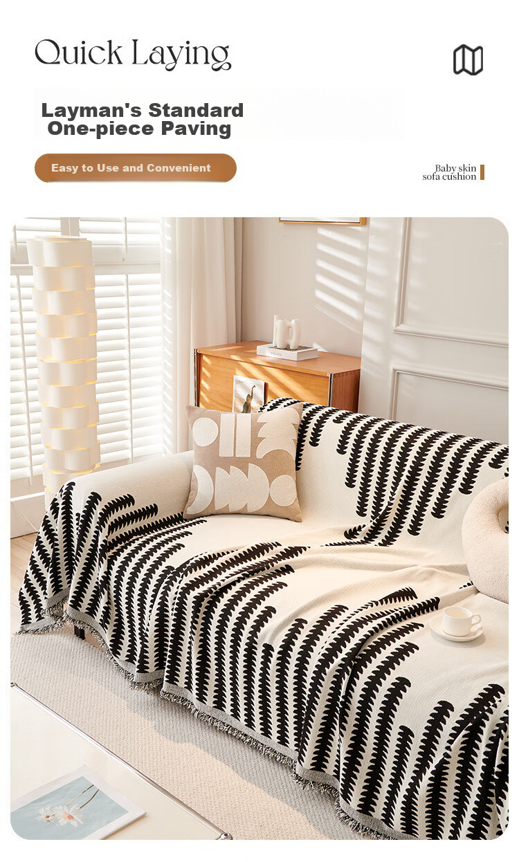 Mihua All-Season Chenille Anti-Cat Scratch Sofa Cover, Throw Blanket, Sofa Slipcover, 180*230cm, Roman Life 5