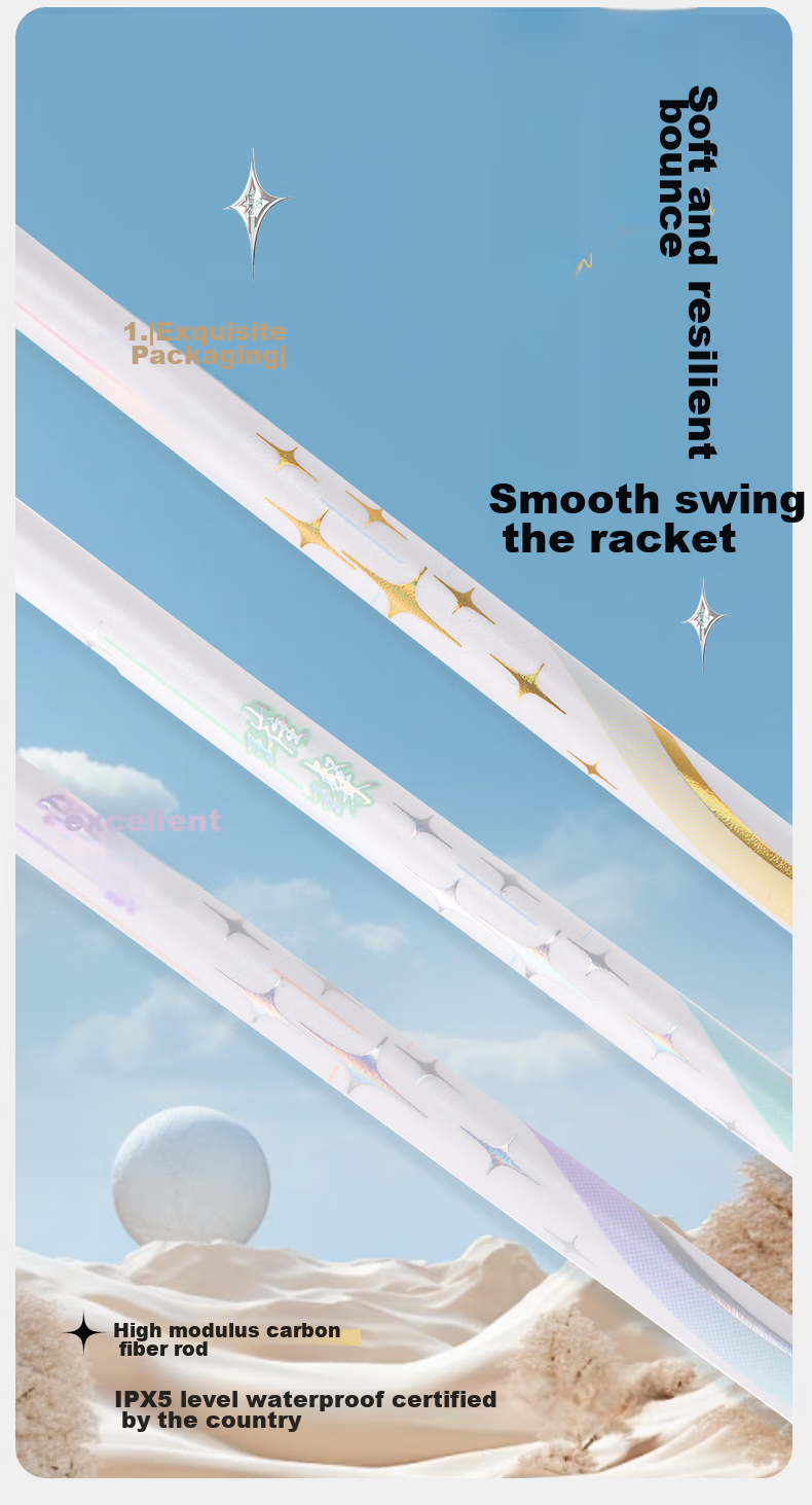 Kawasaki Badminton Racket, Full Carbon Single Racket, 5U Beginner High-Power Shuttlecock Racket, Ultra-Light Racket, Dazzling Light Purple (Pre-Strung) 7