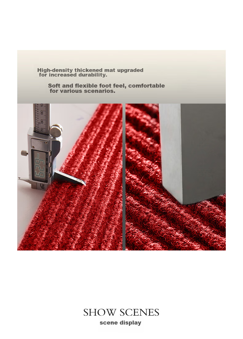Yishang Premium Red Entrance Door Mat Laser Embroidery Villa Luxury Front Door Non-Slip Floor Mat Carpet 7