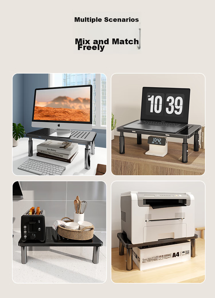 ATSCORE Monitor Riser Stand, Laptop Stand, Laptop Cooler, Desktop Computer Monitor Desk Keyboard Storage Base Storage Rack 10